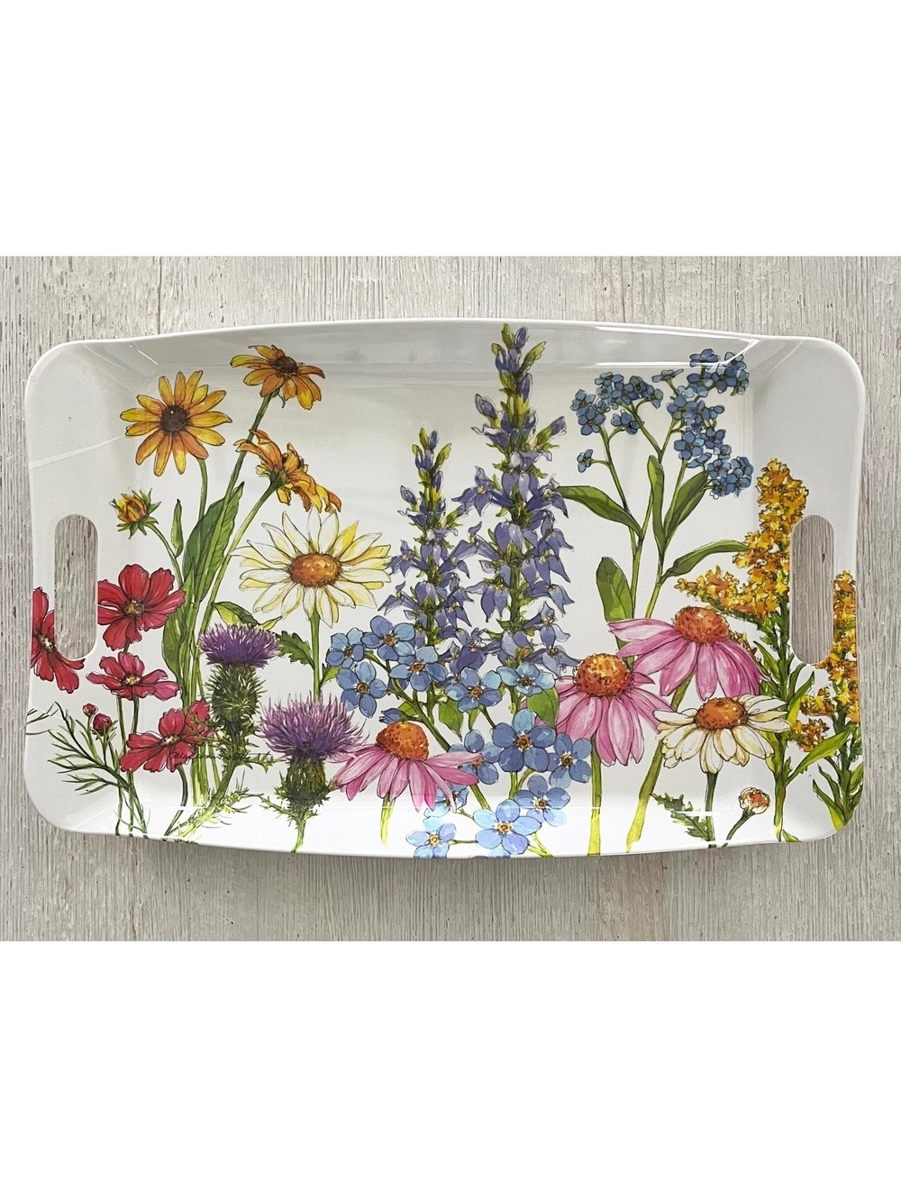 Wildflower Floral  Bamboo Serving Tray